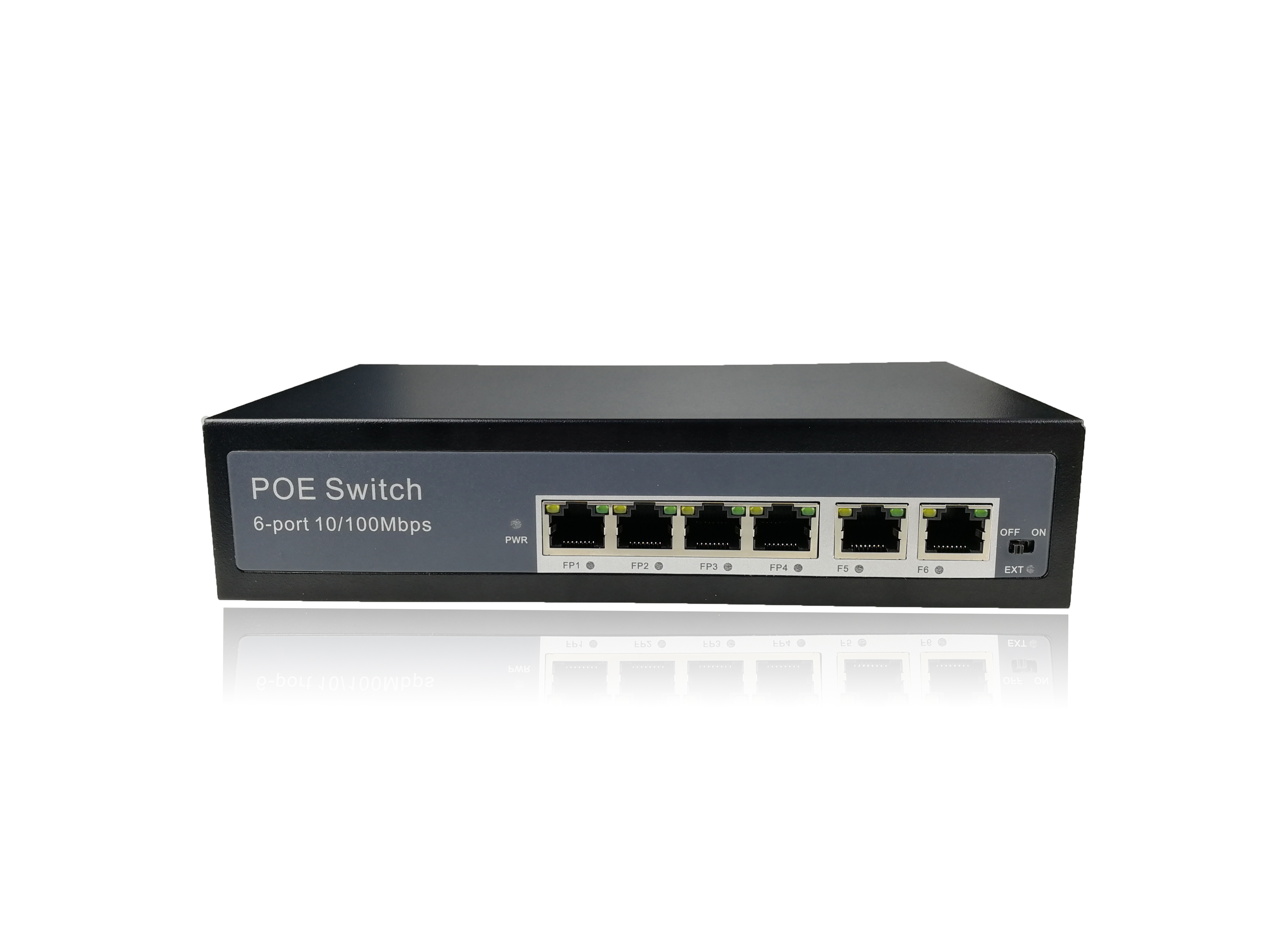 6 10/100Mbps auto-adaptive RJ45 ports 1~4 ports support IEEE 802.3af/at standard