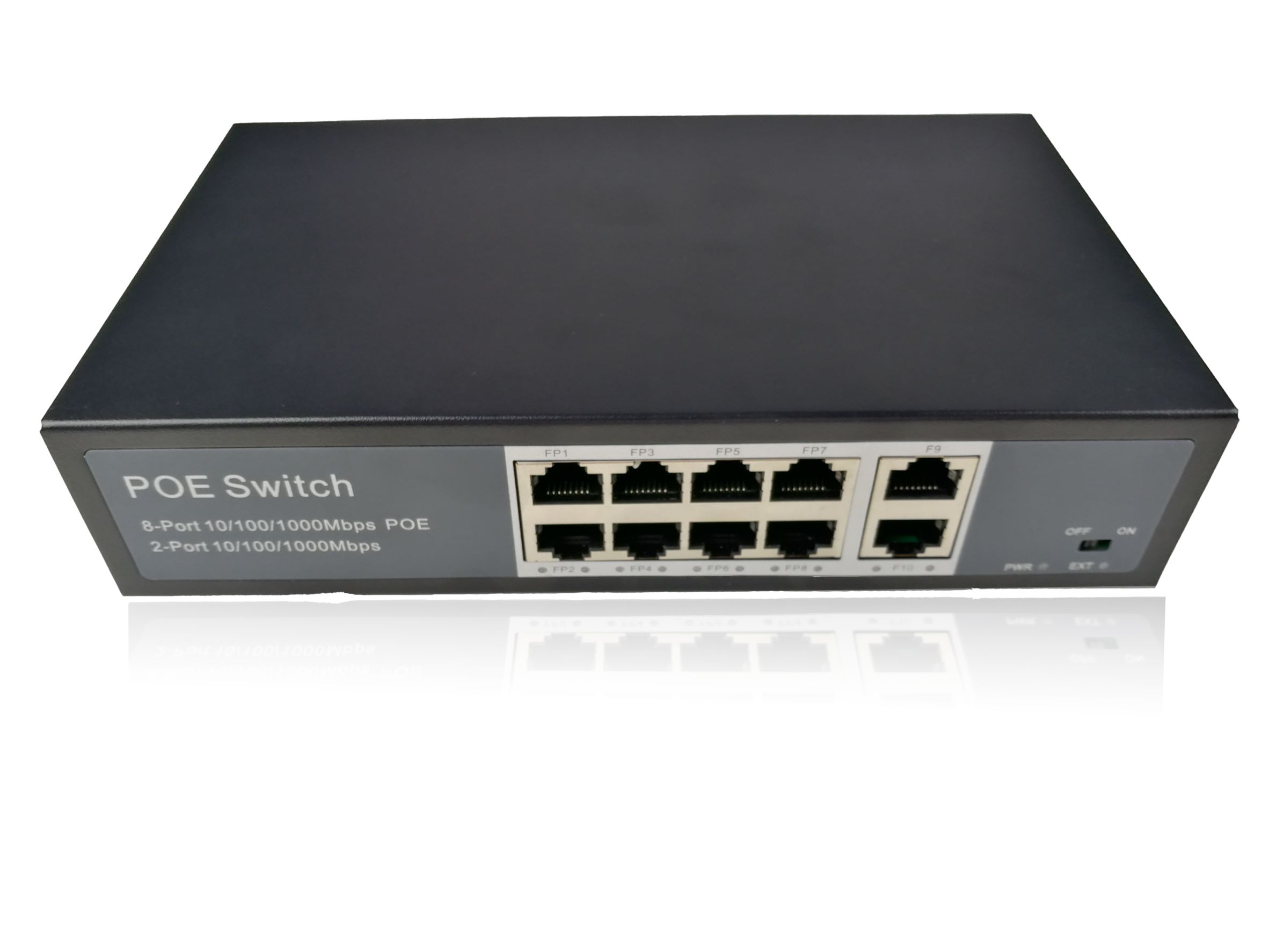 10 ports 10 / 100 / 1000m RJ45 ports 8 ports have Poe function and support 3At / AF standard